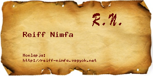 Reiff Nimfa névjegykártya